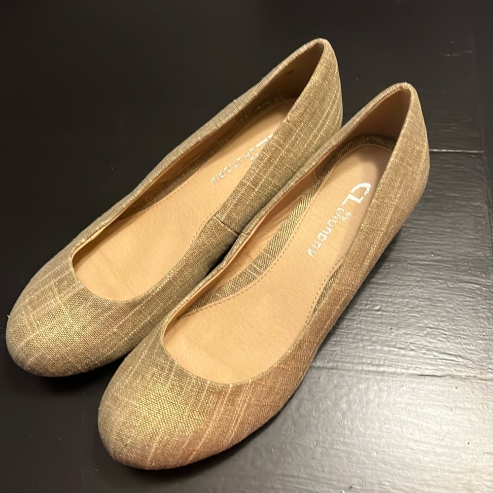 CL by Laundry Gold Ballet Flats